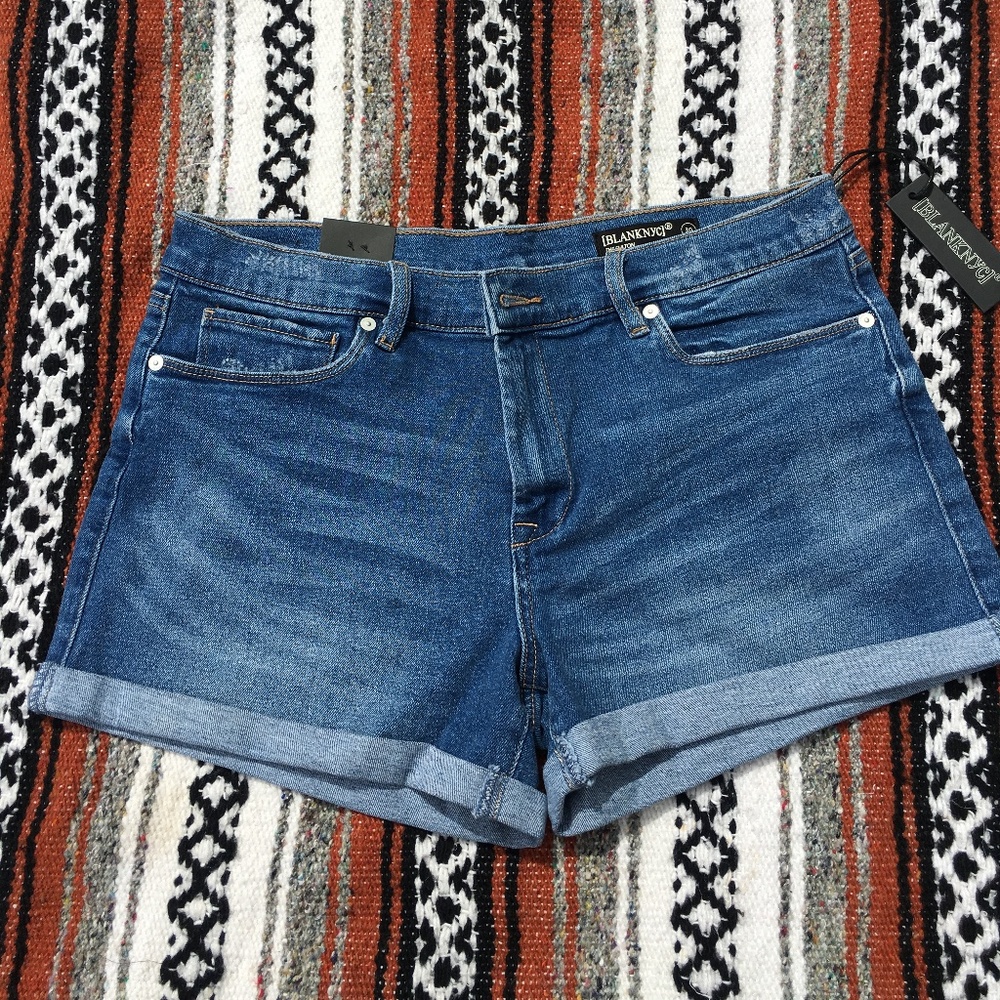 BLANK NYC The Fulton Shorts roll-up denim shorts